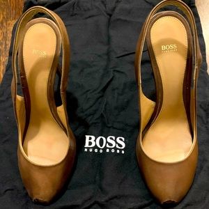 Hugo Boss peep toe high heels